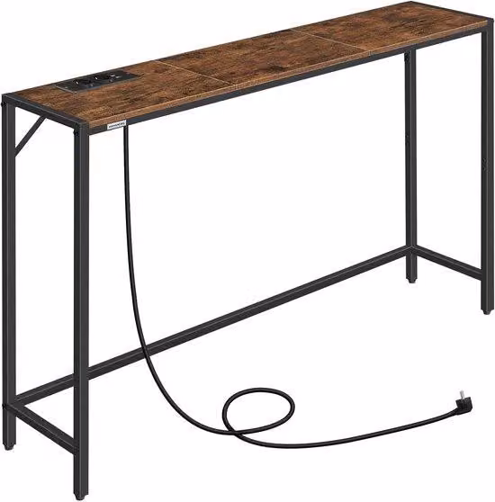 Stolik konsolowy, stół jadalny, stolik wejściowy, stolik za kanapą, stolik do salonu, stolik do salonu, nowoczesny design, kolor brązowy i czarny, do salonu, do przedpokoju