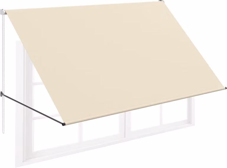 Dach nad tarasem - osłona przeciwsłoneczna na balkon - do użytku na zewnątrz - wodoodporny materiał - 300 x 145 cm - beżowy