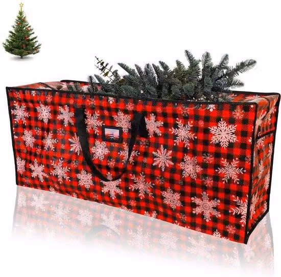 Worek do przechowywania choinki - 165 x 76 x 38 cm - Worek do sztucznej choinki do 270 cm - Worek/torba/pokrowiec na choinkę - z zapięciem na zamek i uchwytami - torba na choinkę - worek/pokrowiec na sztuczną choinkę