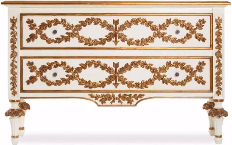 Casa Padrino luksusowa komoda w stylu barokowym kość słoniowa / złoto 135 cm - meble w stylu barokowym