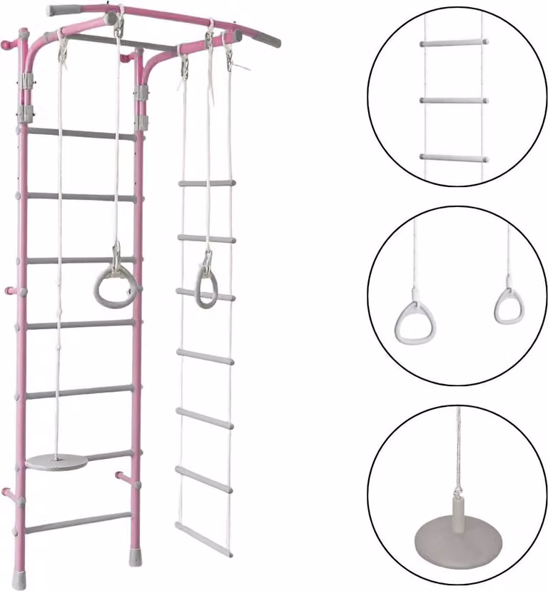 Ściana Trapeze Pastel 2 Pink | Drewniana ściana gimnastyczna Pastel 2 Pink | Ściana wspinaczkowa Pastel 2 Pink