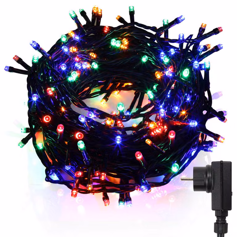 Clanmacy lampki choinkowe 20m 200LED 8 trybów świecenia IP44 wodoodporna dekoracja ogrodu na przyjęcie weselne, kolorowa