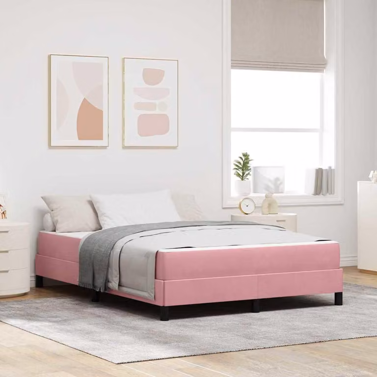 Maison Exclusive – łóżko kontynentalne z materacem Rosa 160 x 210 cm Tkanina