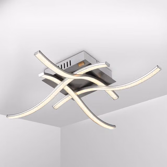 Lampa sufitowa LED Monzana wisząca w kolorze srebrnym i białym o barwie światła ciepłej biały