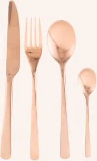 Komplet sztućców Broste Copenhagen Hune 16-częściowy, kolor rosegold, stal nierdzewna