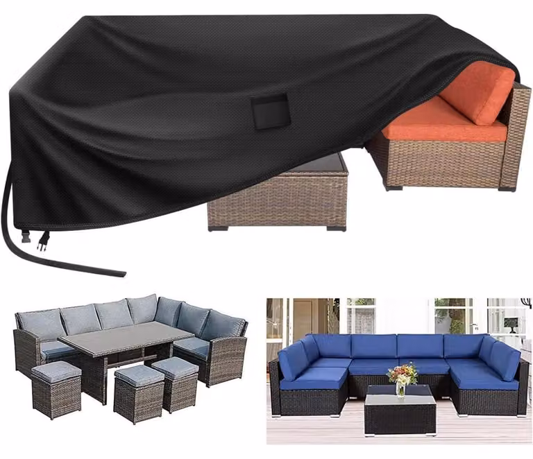 Kovshuiwe Pokrowiec na meble ogrodowe 280x205x106cm, 420D Oxford, Wodoodporny, Wiatroszczelny, Ochrona UV do mebli tarasowych, mebli rattanowych