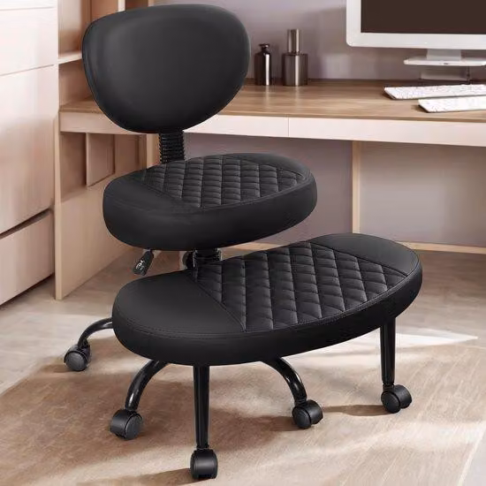 Krzesło biurowe ergonomiczne - regulowana wysokość - krzyżakowane nogi - kółka - podparcie lędźwiowe - wygodne siedzisko - mebel do siedzenia