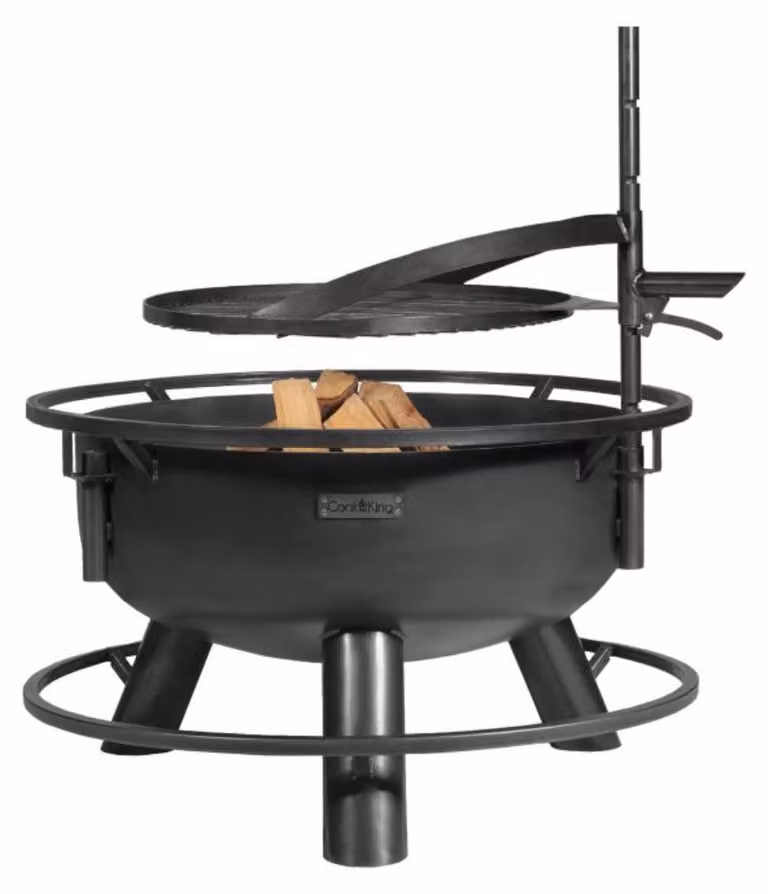 Miska ogniowa MONTANA X Ø60 cm regulowana ruszt grillowy Ø50 cm miejsce do grillowania ogród
