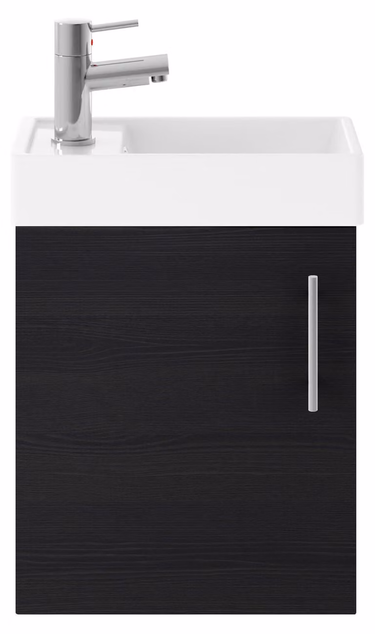 Szafka pod umywalkę, 400 mm, imitacja drewna, kolor czarny