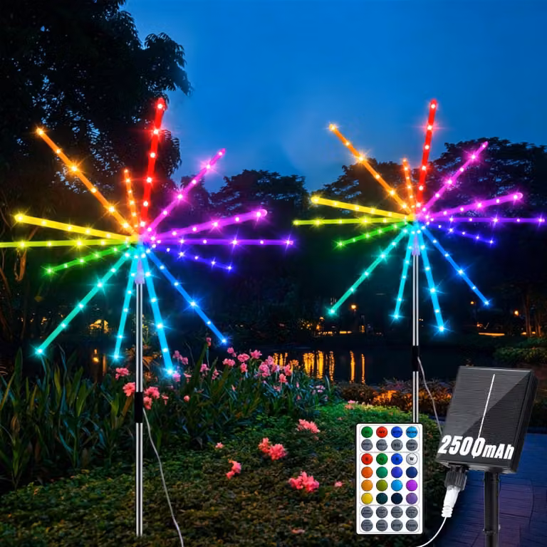 Łańcuch świetlny solarny, 2 sztuki w zestawie, 448 diod LED, 16 trybów, oświetlenie zewnętrzne