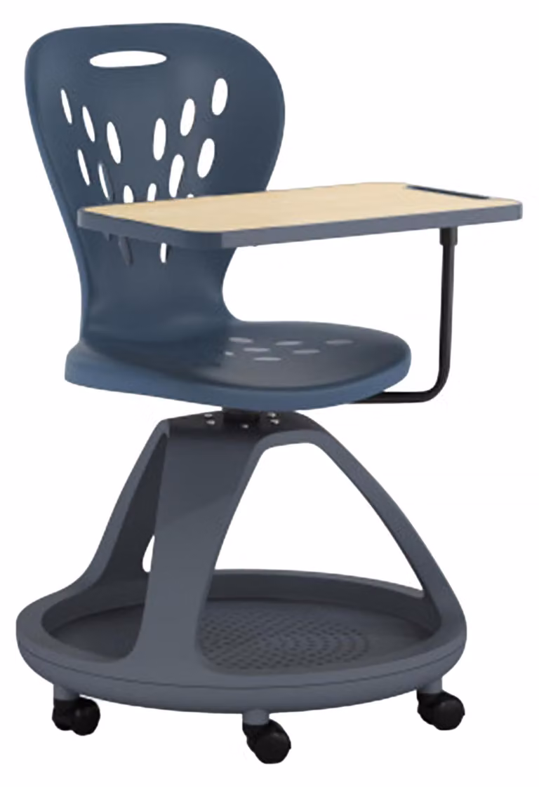 Krzesło biurowe na kółkach, ciemnoszare - rama z tworzywa sztucznego - ergonomiczna konstrukcja