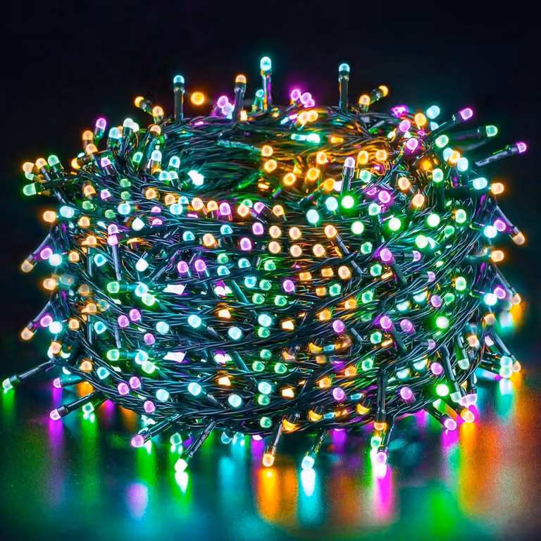 50 metrów, 500 diod LED, wielokolorowa girlanda świetlna, wodoszczelna (IP44)