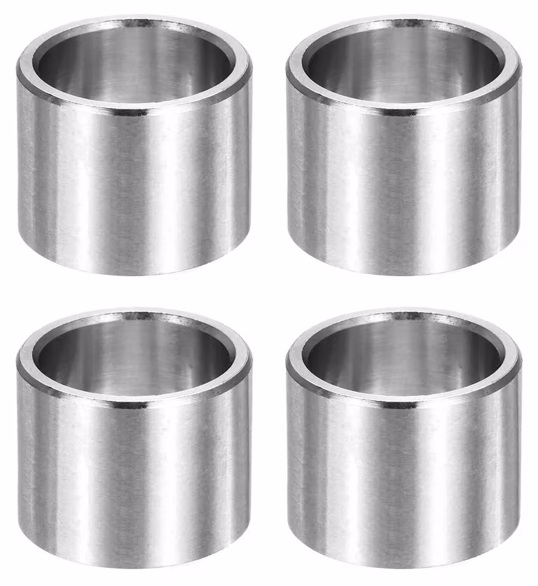 4 sztuki metalowych podkładek zaciskowych, średnica wewnętrzna 20 mm, średnica zewnętrzna 25 mm, długość 20 mm, wykonane ze stali nierdzewnej, przeznaczone do gwintu M20