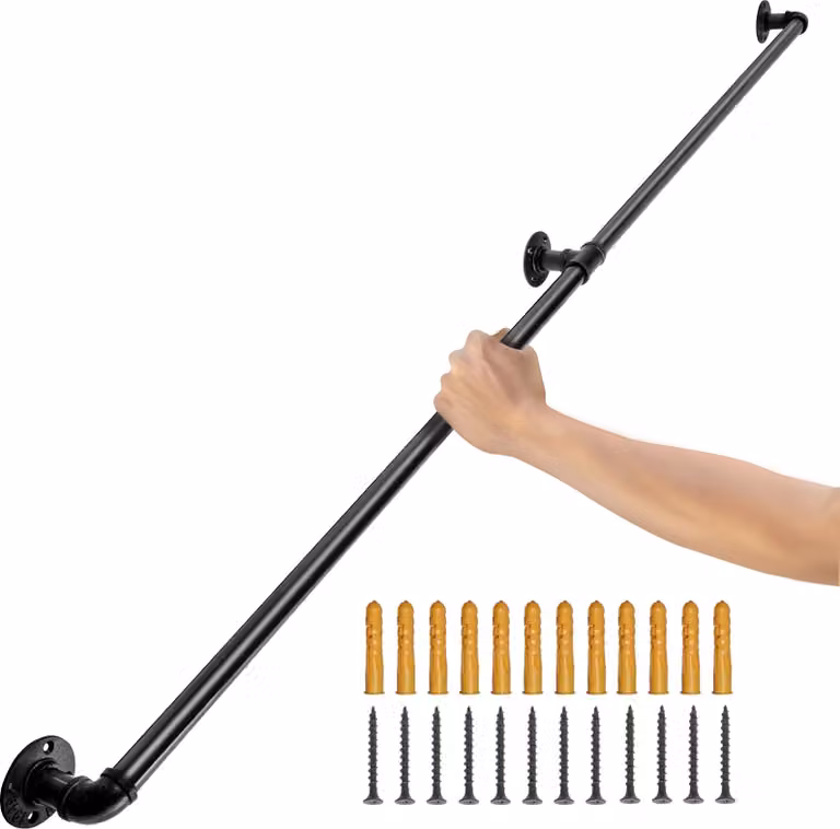 Poręcz 120cm retro rura wodna poręcz przemysłowa poręcz stal węglowa wciągarka przemysłowa korytarz żelazny 200 kg