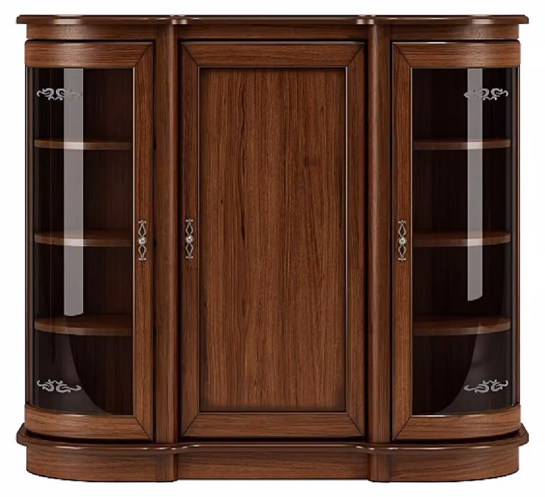 Komoda z barkiem W10, na cokole, fornir dębowy, 136 cm