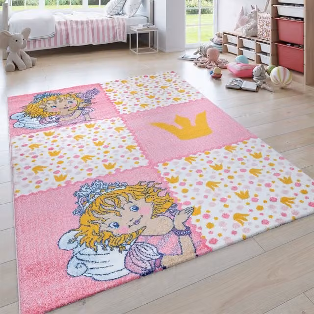 Różowy dywan dla dzieci Prinzessin lillifee o wymiarach 80 x 150 cm