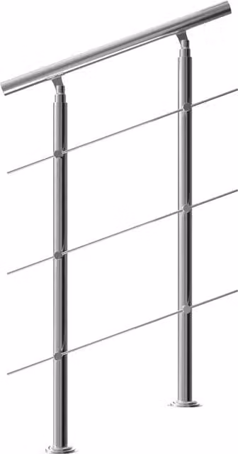 Balustrada na schody Monzana ze stali nierdzewnej, kolor srebrny, Wysokość: 80 cm