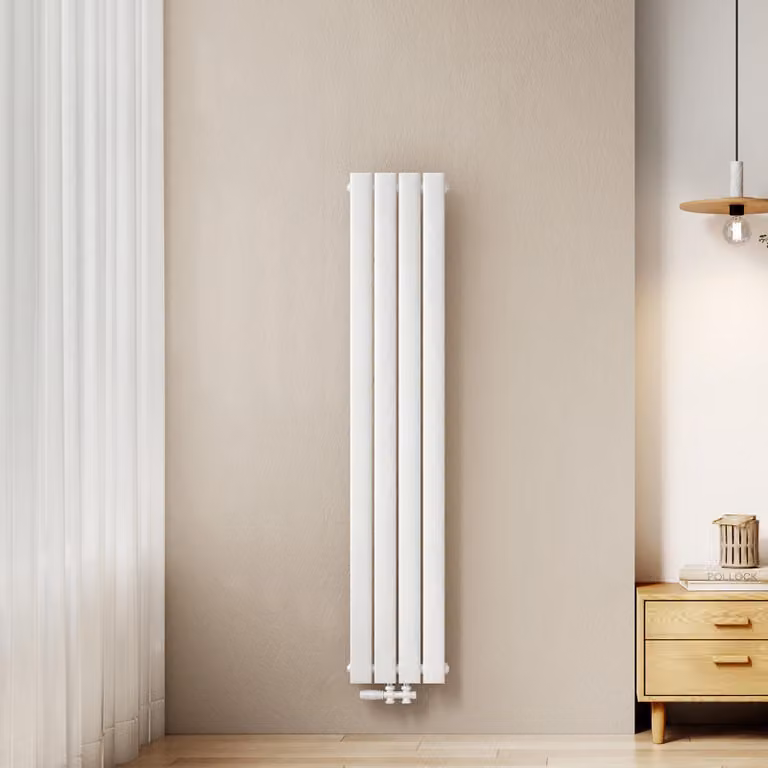 Grzejnik panelowy EMKE, płaski, 160 x 30,4 cm, jedno-warstwowy, moc 501 W, biały, panelowy