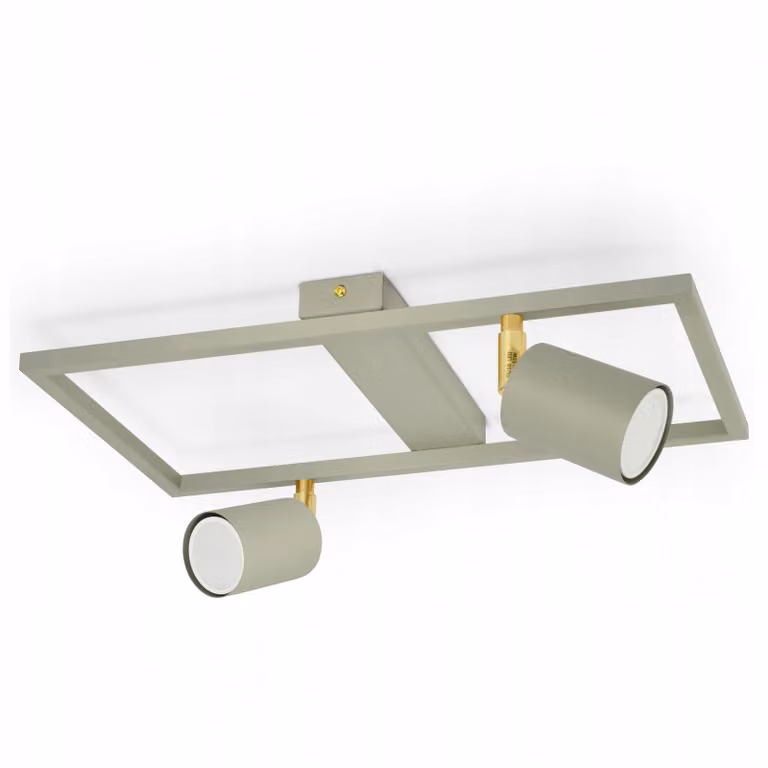 Lampa sufitowa LED Luxolar, 2-punktowa, GU10, 15 W, zielono-złota, regulowana i obrotowa, do salonu i jadalni