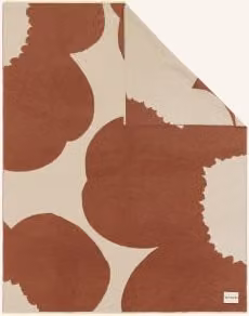 Wełniany koc Marimekko Pled Iso Unikko w kolorze beżowym z motywem kwiatowym, W x S: 170 x 130 cm