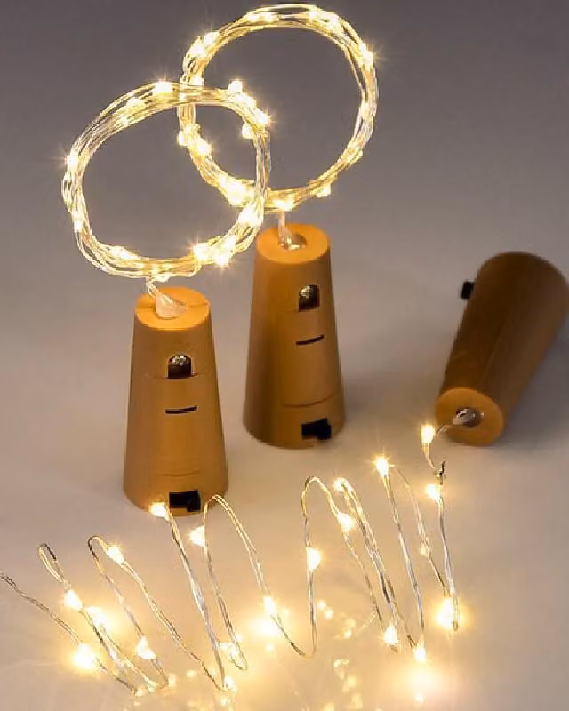 Lampka LED Vitu do butelek z korkiem – 1 sztuka łańcucha świetlnego z ciepłobiałymi diodami LED do butelek wina, oświetlenie dekoracyjne