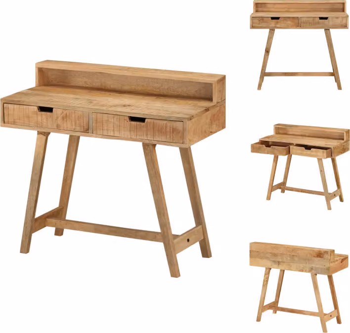 vidaXL Biurko 100x45x90 cm Surowe lite drewno mango - Biurka
