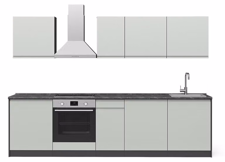 Aneks kuchenny Vicco R-Line Pastelowa zieleń/Antracyt 280 cm blat roboczy Satyna, Model 70581