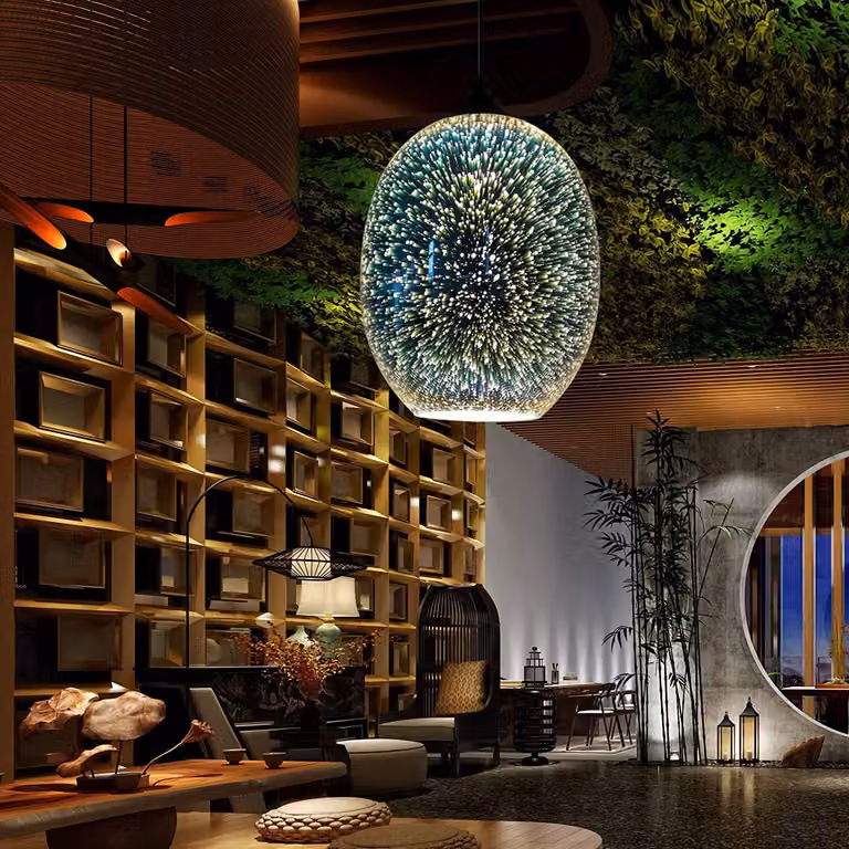 kryształowa lampa wisząca 3D, nowoczesna lampa sufitowa, kryształowa lampa sufitowa z kloszem do restauracji Bar Café E27