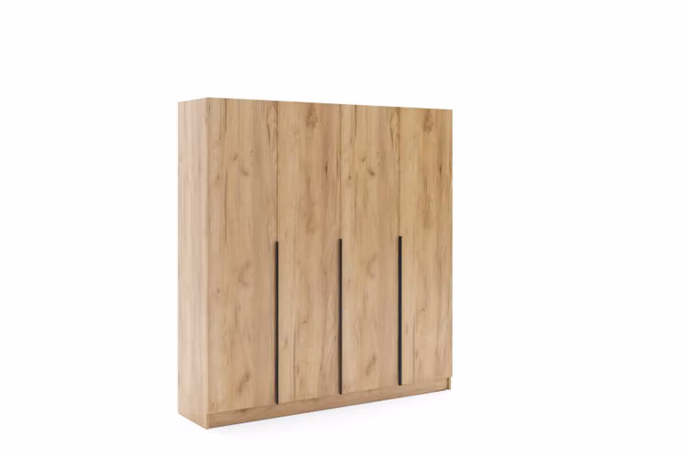 Szafa Riva craft złoty z lustrem wewnątrz szafy - 200 x 42 x 215 cm