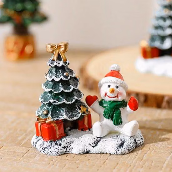 Ozdoba Snowman z sosnowym drzewem, drewniana figura bożonarodzeniowa, zimowy dekoracja stołu i Ornament na wakacje i prezenty