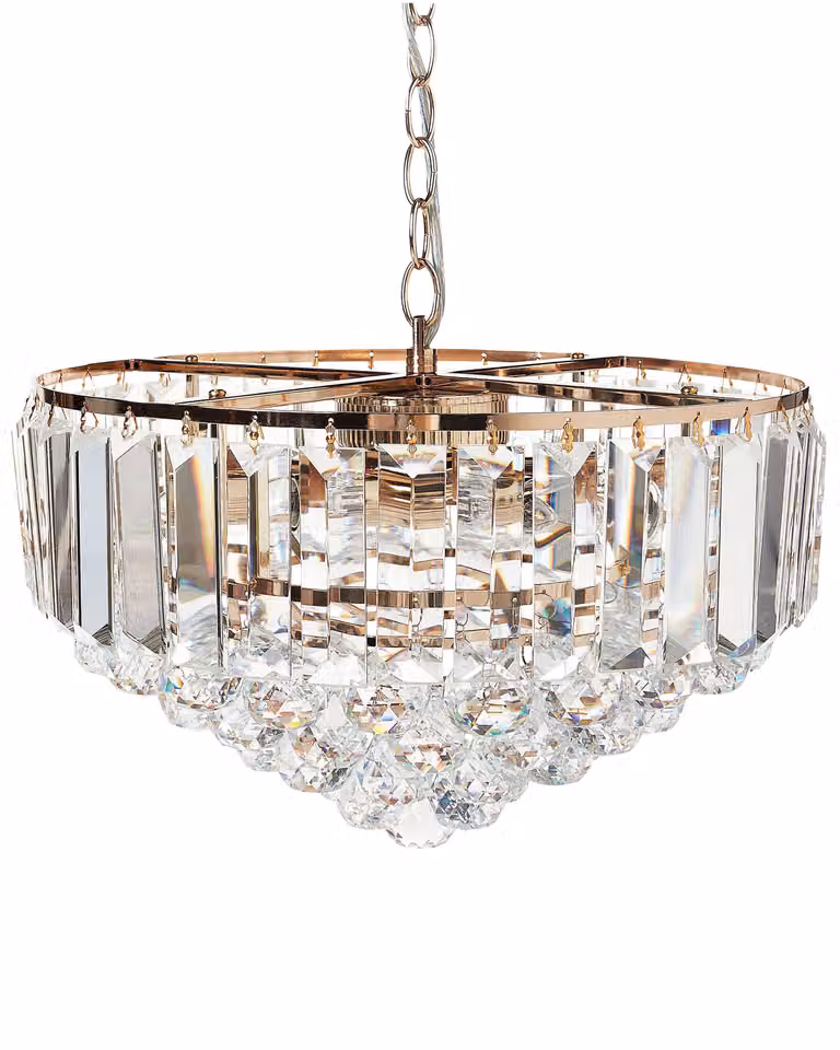 BELIANI Żyrandol złoty metalowy ⌀ 49 cm z kryształkami w stylu glamour