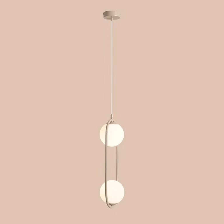 Lampa wisząca Riva beżowo-biała 2xE14x10W szkło wym:200x18,5x14cm IP20 Aldex