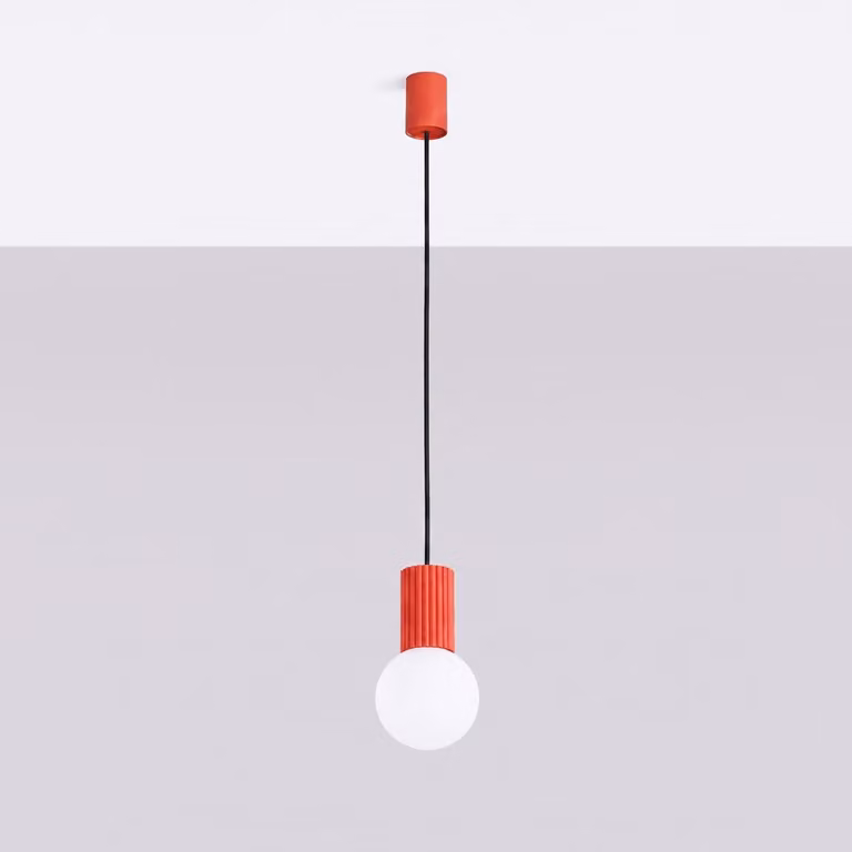 Lampa wisząca HALO 1 czerwona 1xG9 8W aluminium/szkło 120x12x12cm Sollux Lighting