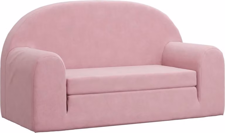 vidaXL Sofa dla dzieci 2-osobowa różowa Miękki plusz