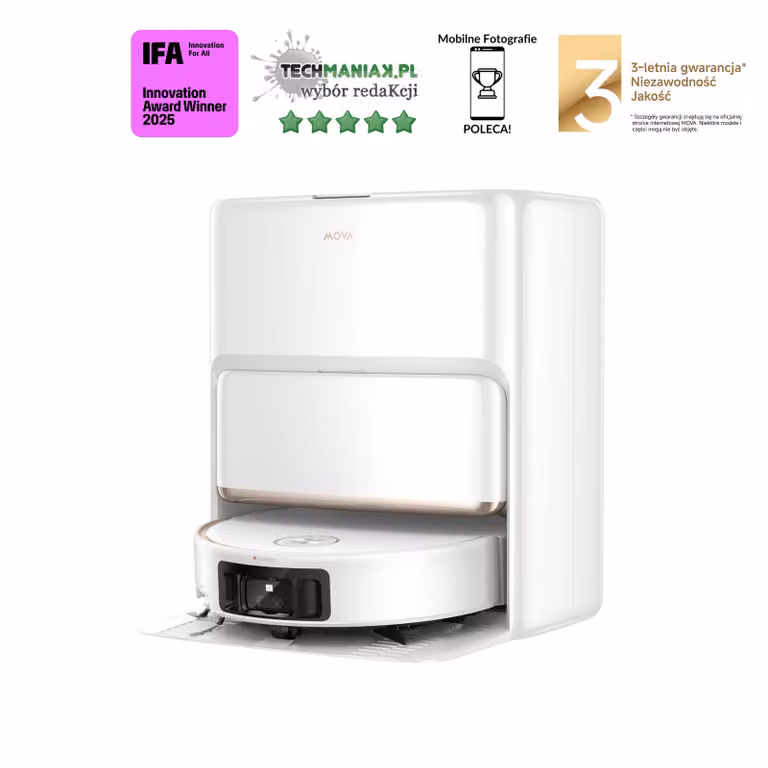Robot sprzątający MOVA Z60 Ultra Roller Complete Dreame, biały, z rolką antyplątaczną