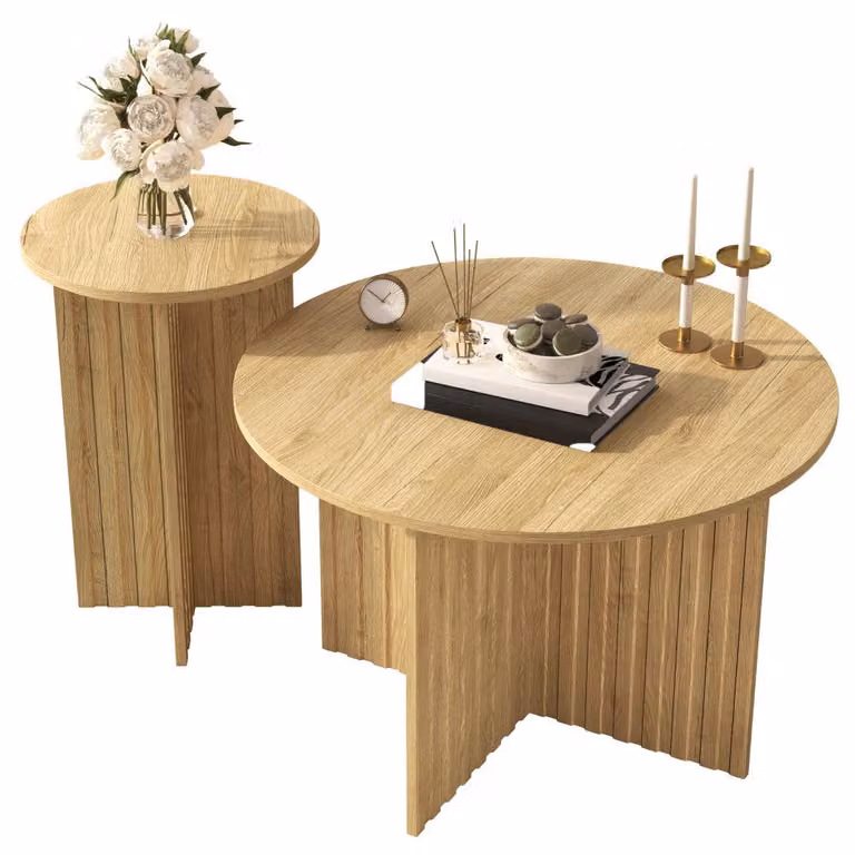 Stolik kawowy - stolik pomocniczy - stolik boczny - stolik do salonu - mały stolik - design skandynawski - zestaw stolików (z możliwością wkładania jednego w drugi) - okrągły