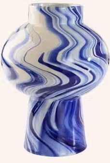 Ceramiczny wazon Jotex Wave o abstrakcyjnym wzorze w kolorze niebiesko-szarym