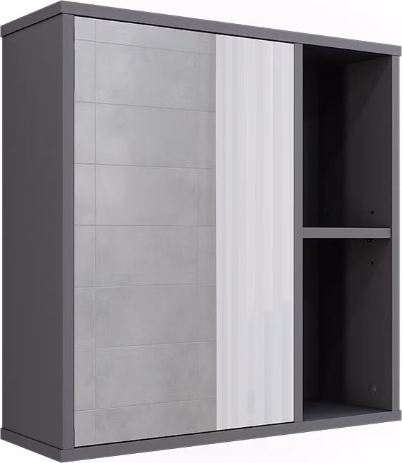 Szafka łazienkowa z lustrem Vicco Leano Antracyt/dąb górski 60 x 60 cm, Model 52123