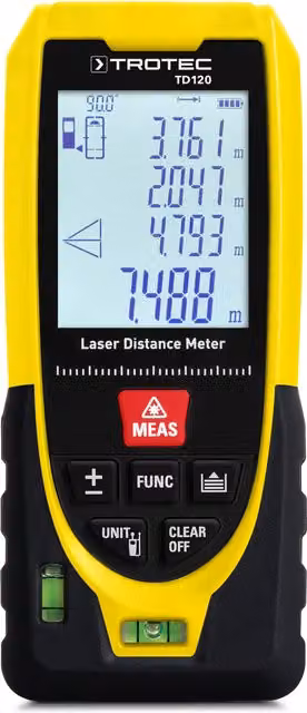 Laserowy dalmierz Trotec TD120, kolor żółty