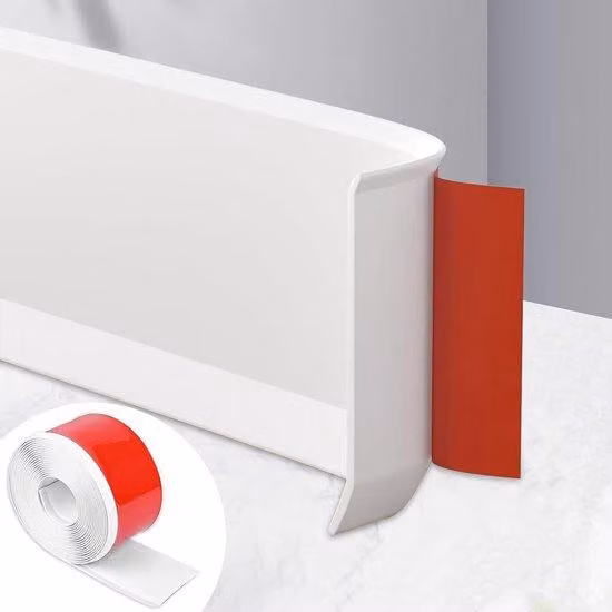 Samoprzylepne Płyty PVC Białe 10cm x 5m, Odporne na wodę, Przejściowe Szlifowanie do kuchni i łazienki, Proste montaż i zrównoważony projekt