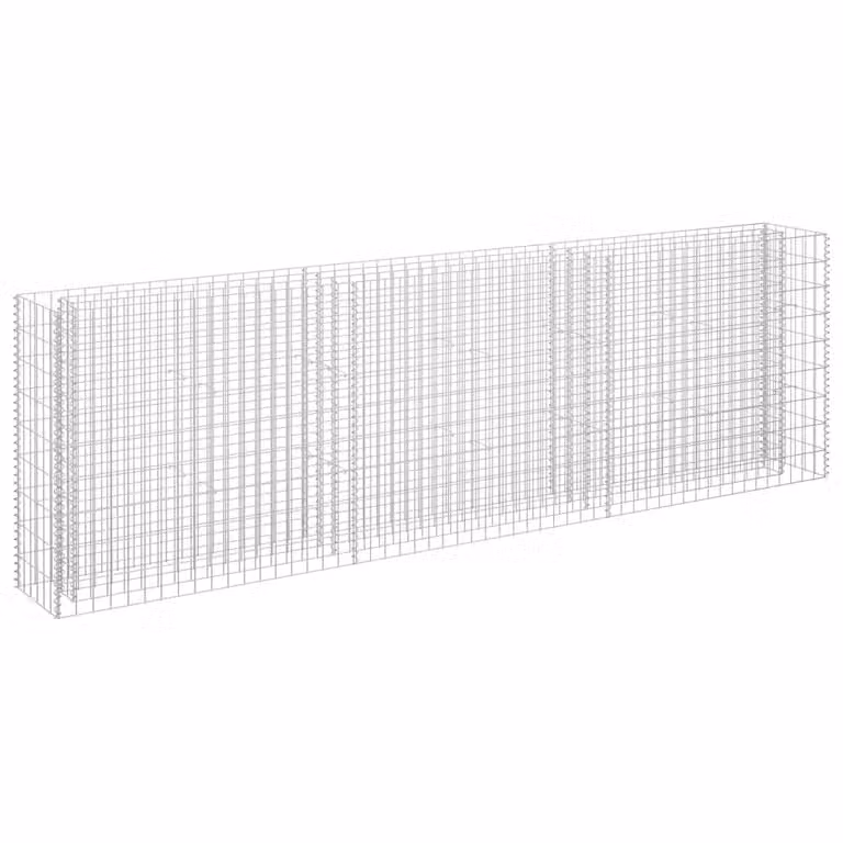 Podwyższona Donica Gabionowa, Galwanizowana Stal, 270X30X90 Cm Lumarko!