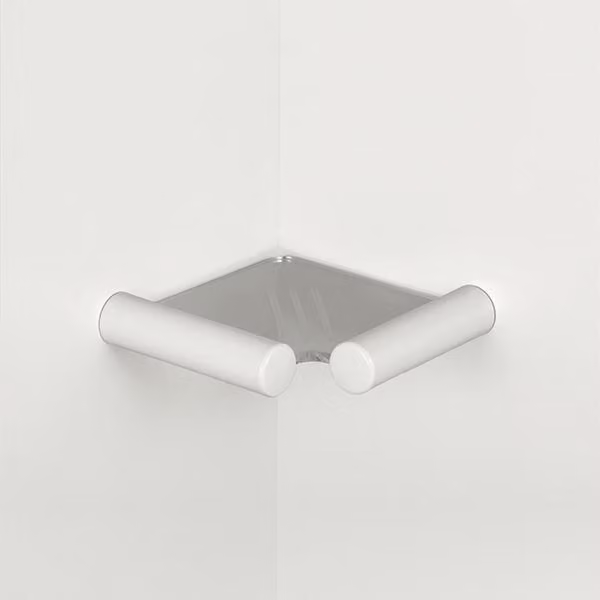 pba 01 Półka narożna z pleksi, uchwyty nylonowe, 190x190mm