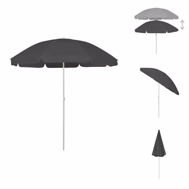 vidaXL Parasol plażowy antracytowy 240 cm - Parasole i parasole przeciwsłoneczne