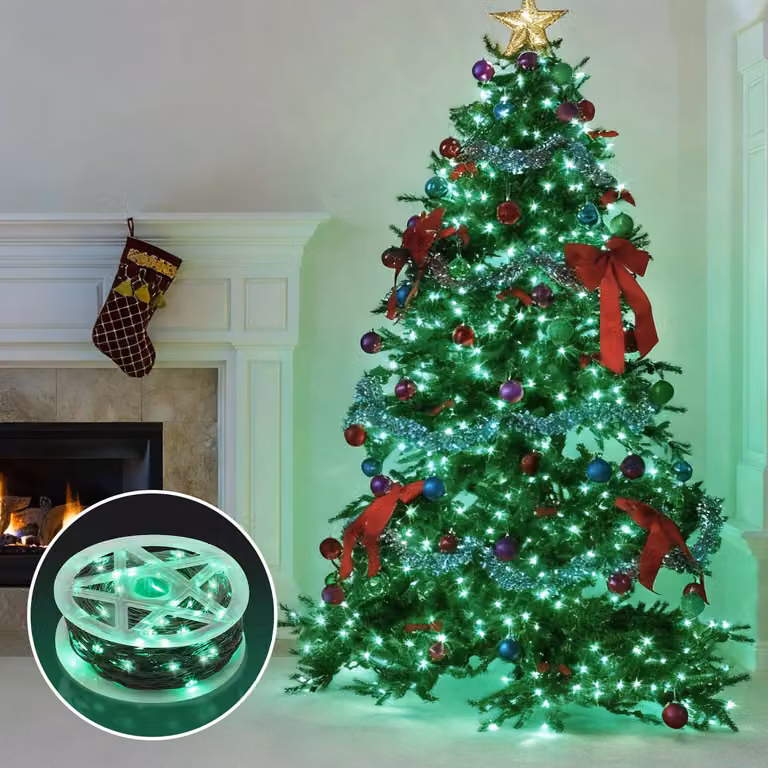 Jayseuw 20M 200 LED łańcuch świetlny Ciepła biel 10 trybów świecenia Łańcuchy świetlne Impreza Ogród Dekoracje Świąteczne oświetlenie Zielony kabel