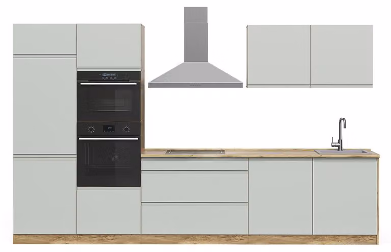 Aneks kuchenny Vicco R-Line Pastelowa zieleń/Dąb goldkraft 340 cm blat roboczy Biały, Model 70597