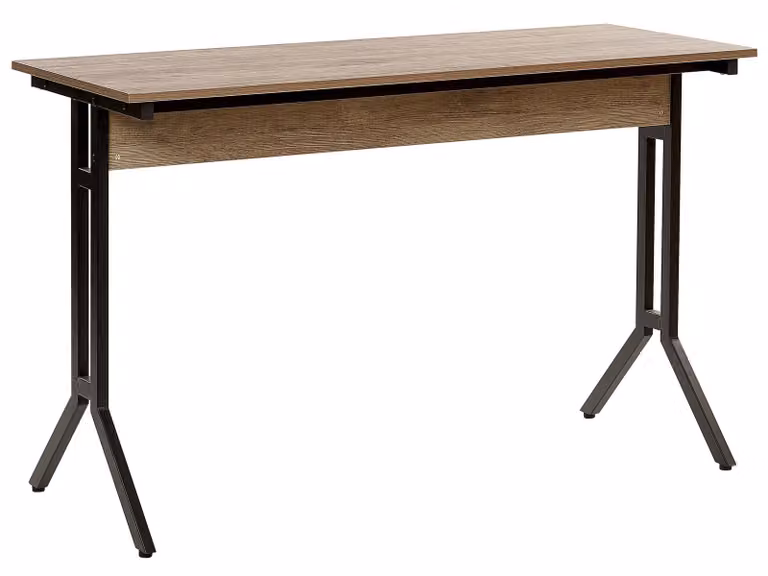 BELIANI Biurko brązowoszare drewno 120 x 48 cm czarna metalowa rama styl industrialny