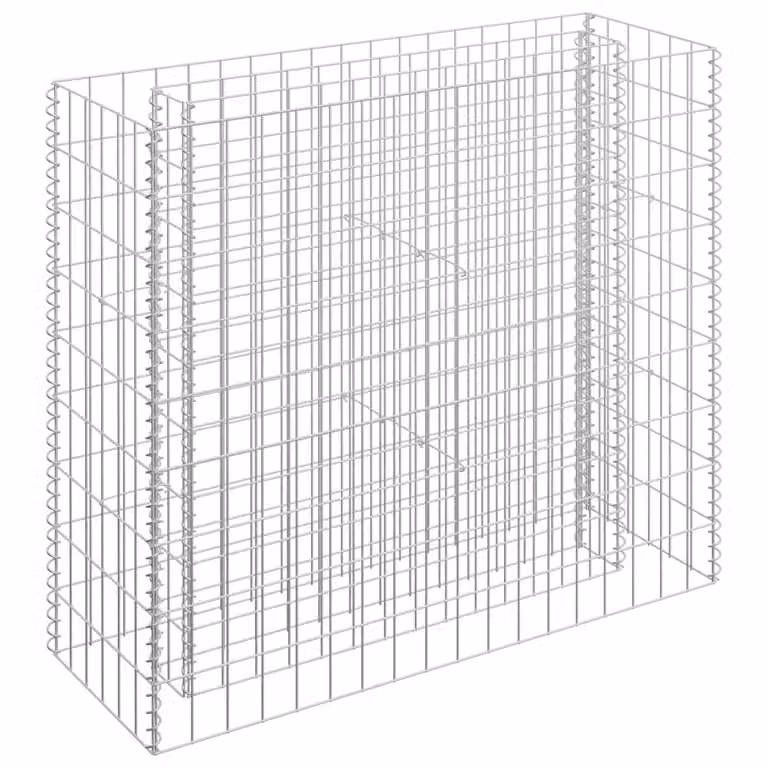 Podwyższona Donica Gabionowa, Galwanizowana Stal, 90X30X90 Cm Lumarko!