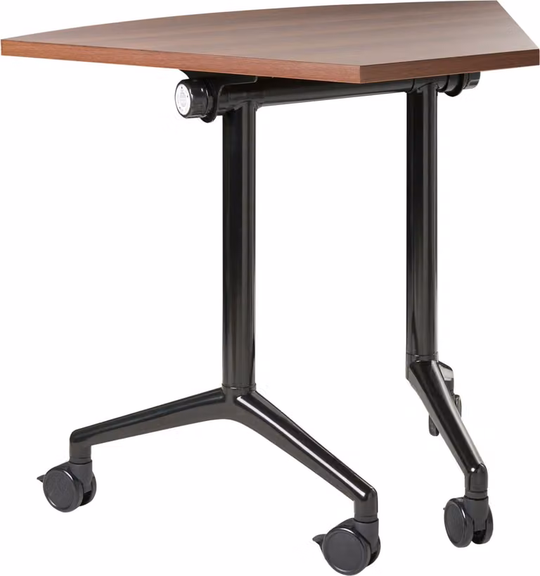 BELIANI Biurko składane narożne ciemnobrązowe metalowe blat MFC 90 x 64 cm z kółkami mobilne nowoczesny wygląd