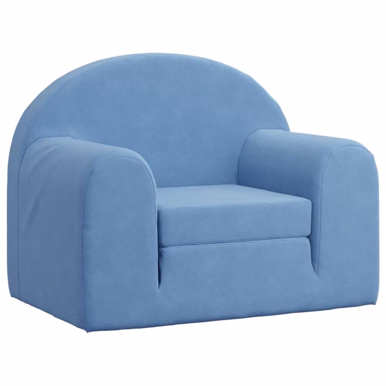 vidaXL Sofa dla dzieci niebieska z miękkiego pluszu