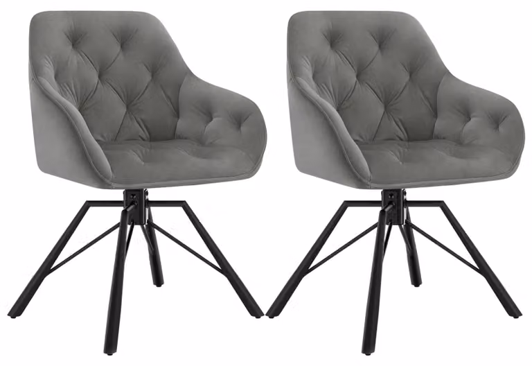 Obracane krzesła do jadalni - zestaw 2 sztuki - krzesło do jadalni - krzesło biurowe - fotel do czytania - fotel komfortowy - ergonomiczny design
